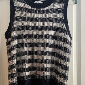 J. Society Navy and Cream Patterned Sweater Vest